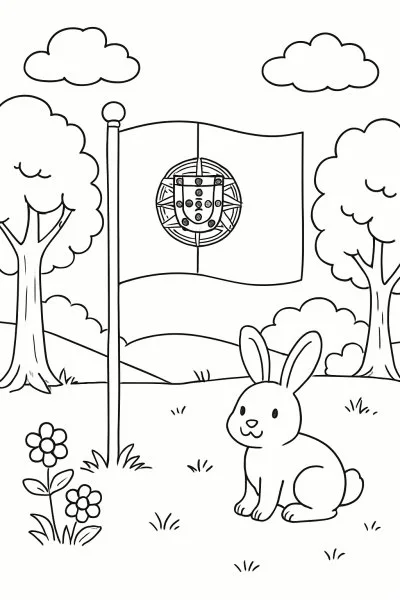 Bandeira de Portugal para colorir 02