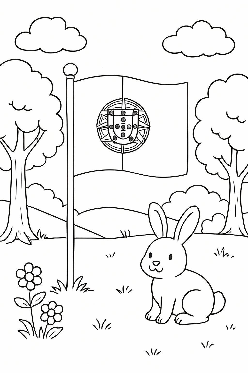 Bandeira de Portugal para colorir 02