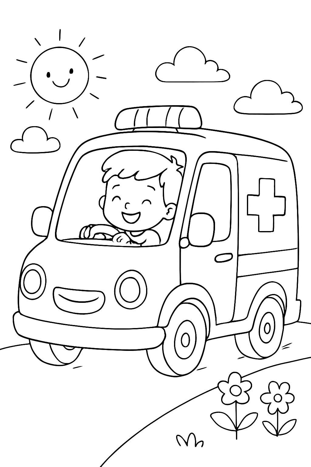 Ambulância para colorir 09