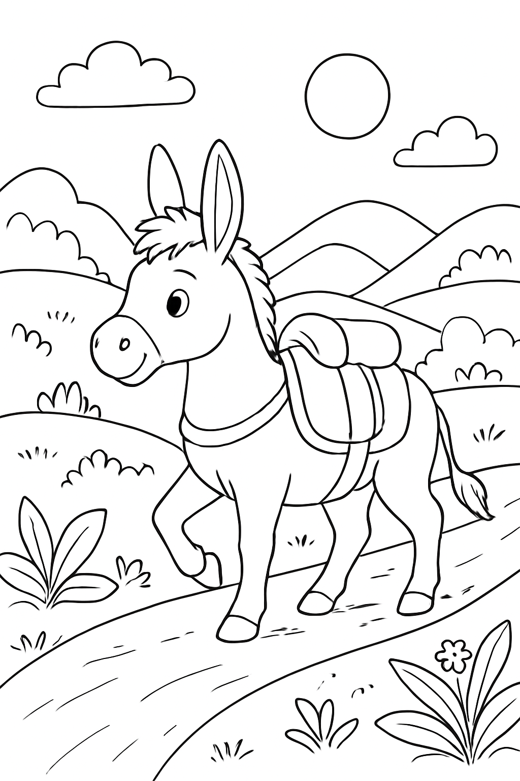 Burro para colorir 06