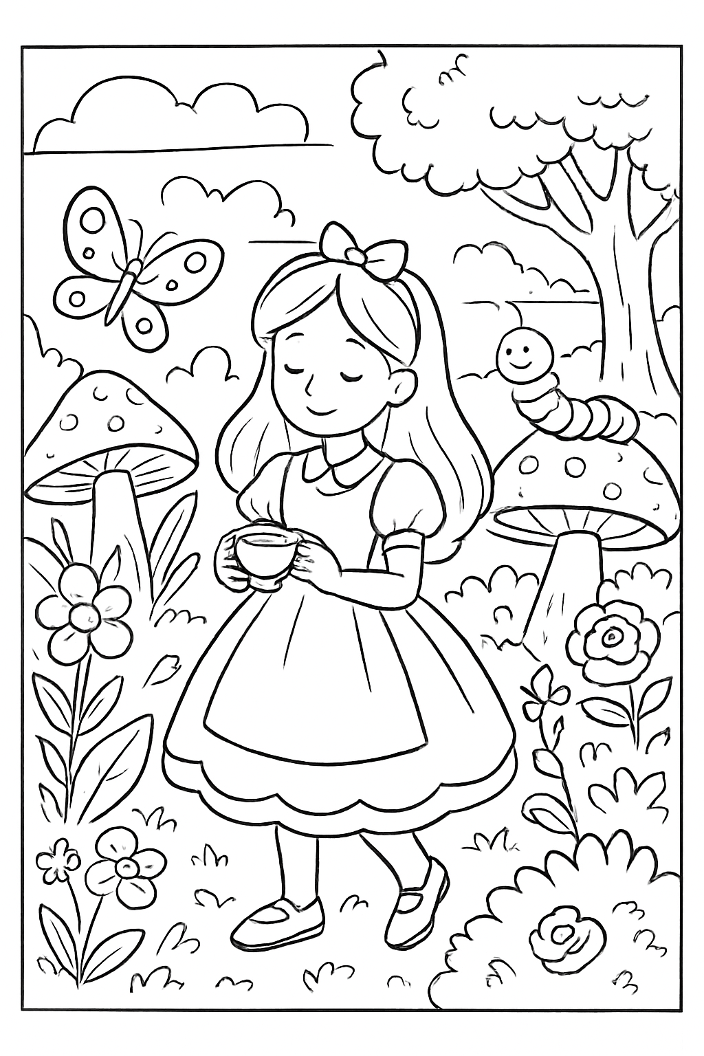 Alice no País das Maravilhas para colorir 11
