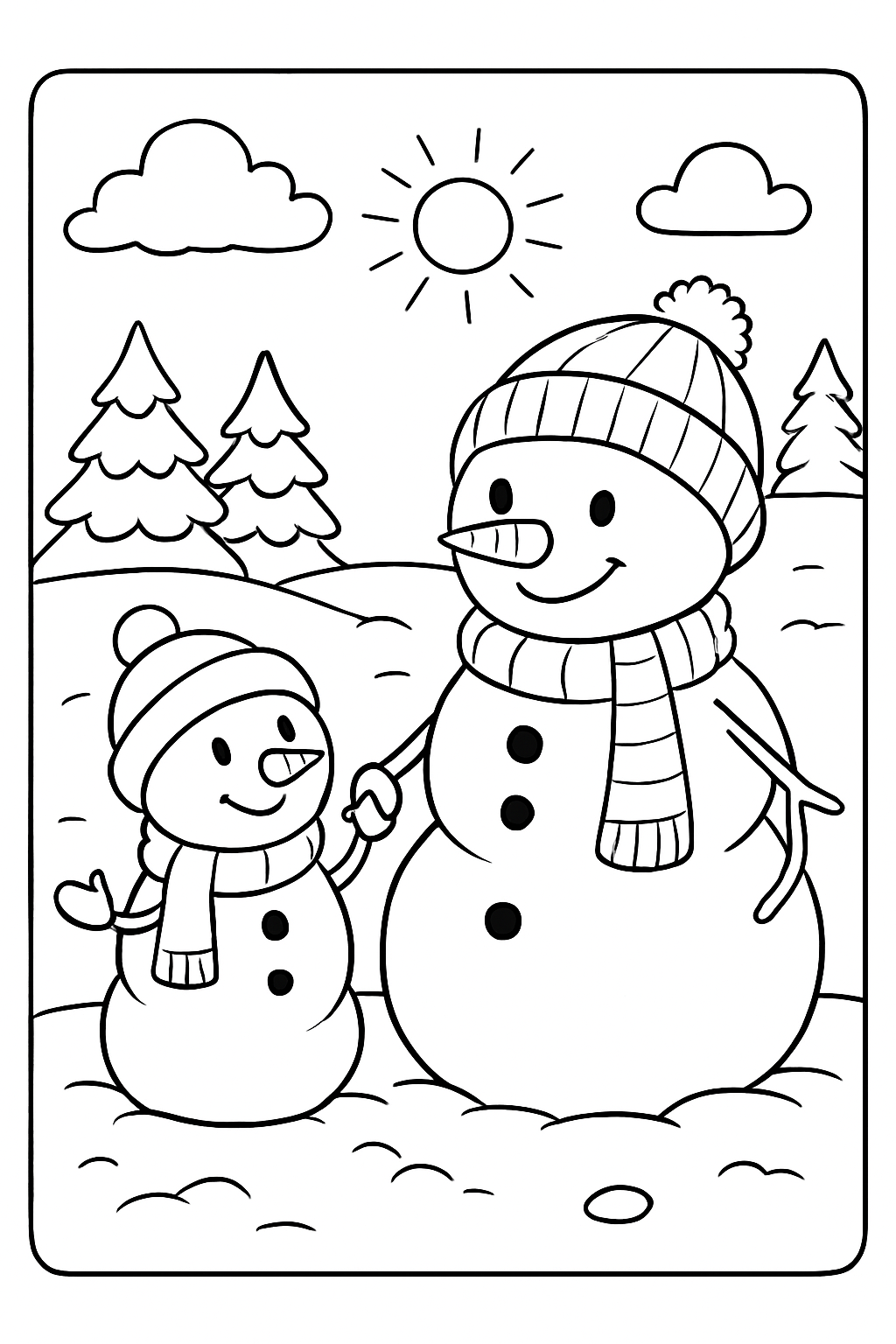 Bonecos de Neve para colorir 09