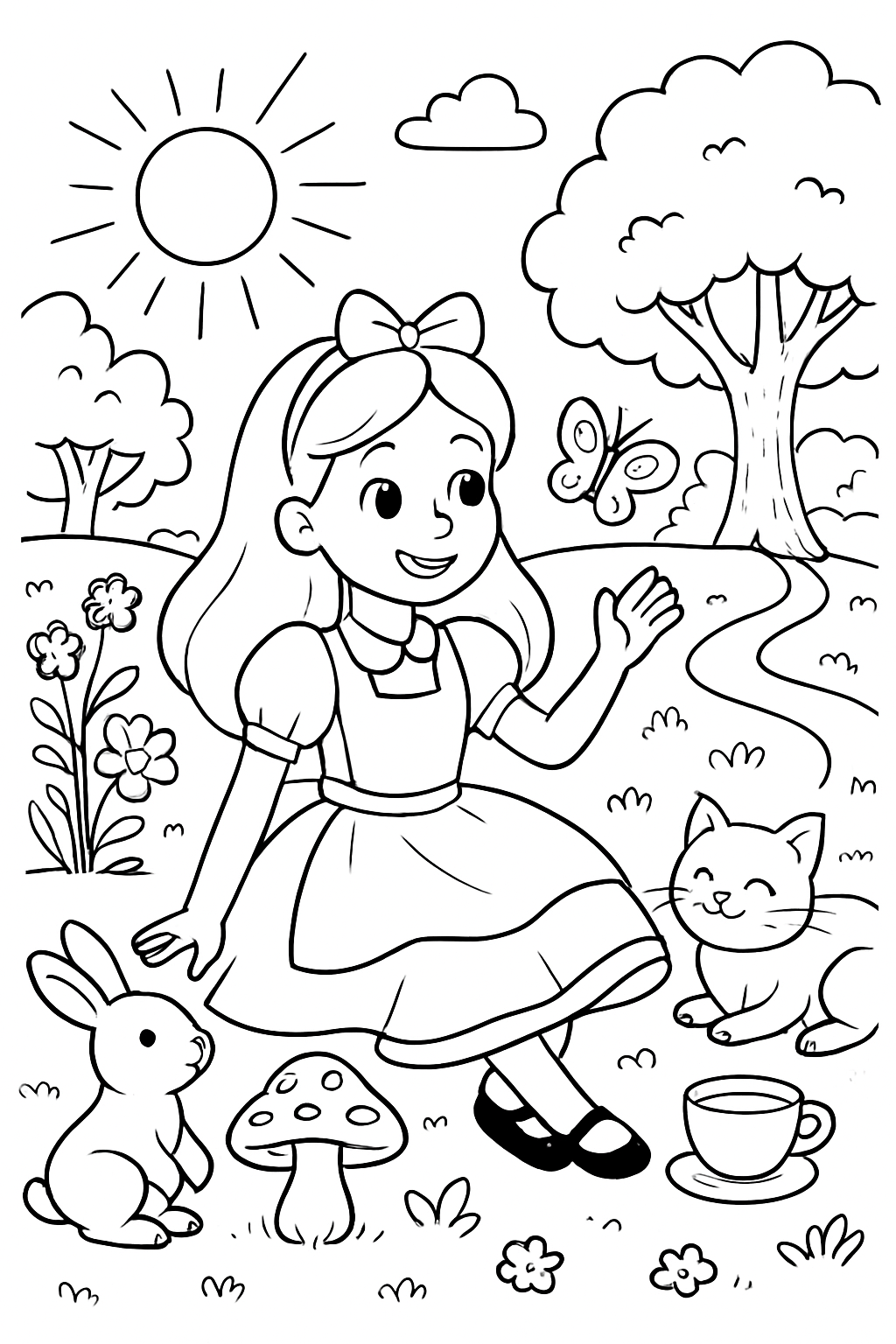 Alice no País das Maravilhas para colorir 14