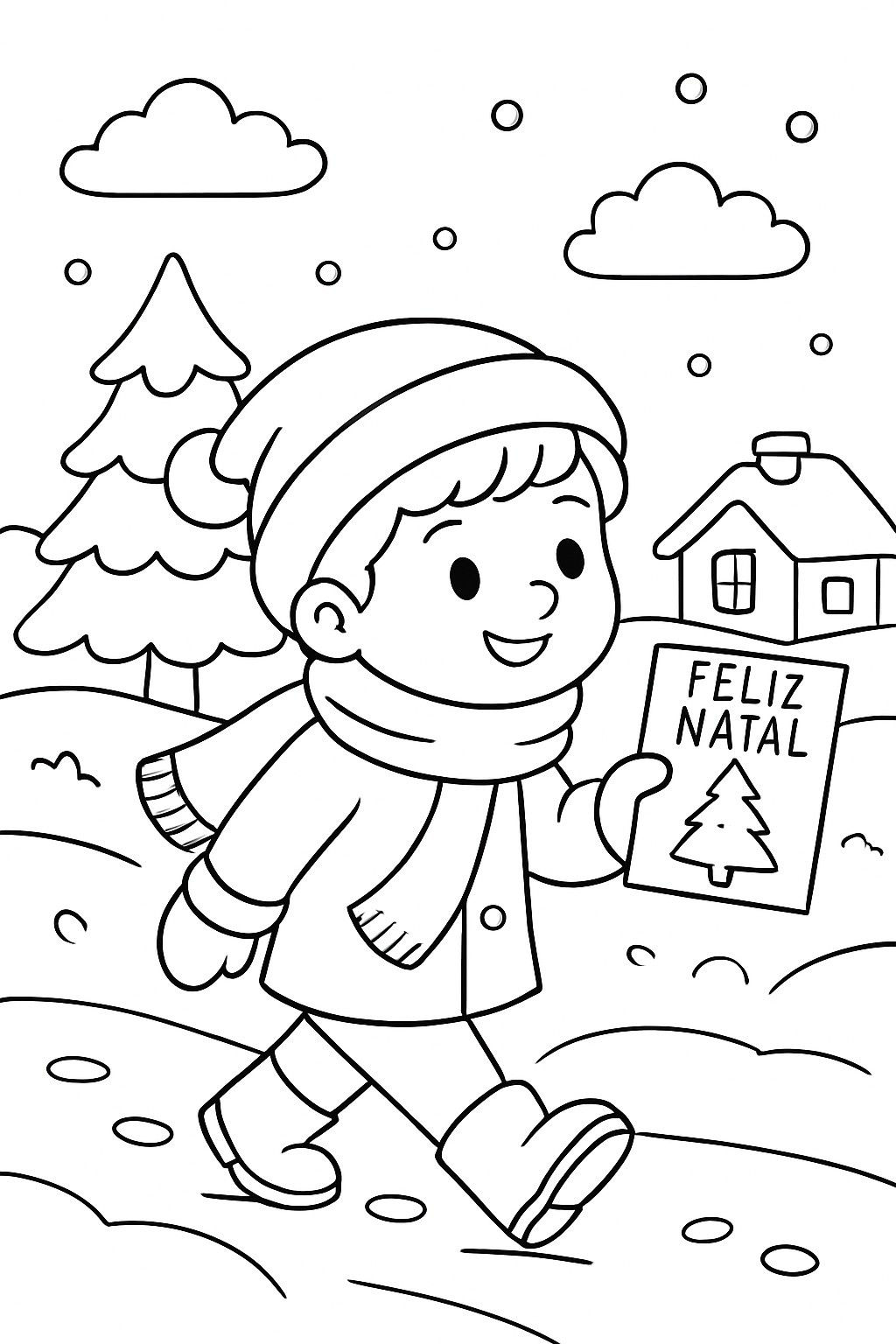 Cartão de Natal para colorir 11