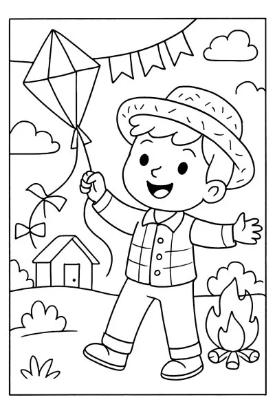 Balão Junino para colorir 05