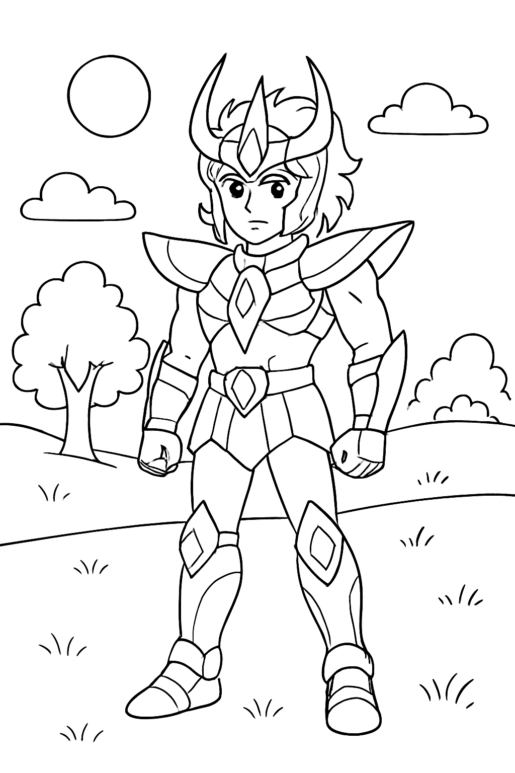 Cavaleiros do Zodíaco para colorir 08