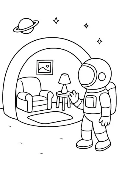 Astronauta para colorir 04