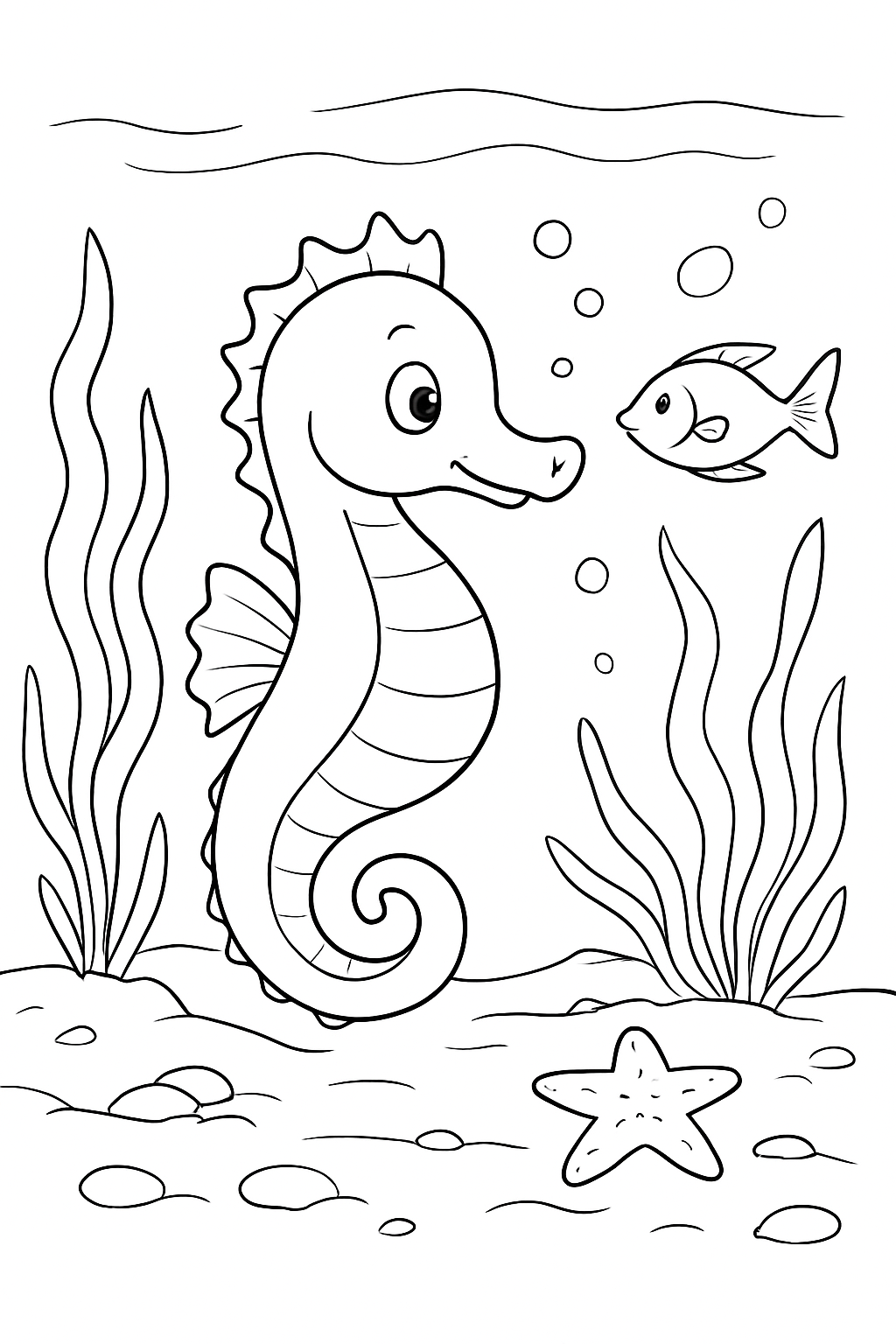 Cavalo-Marinho para colorir 11