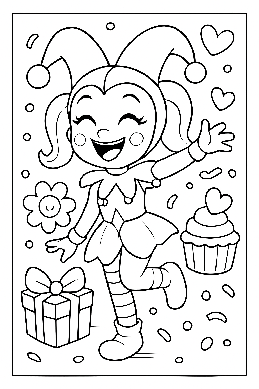 Arlequina para colorir 09