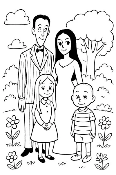 A Família Addams para colorir 12