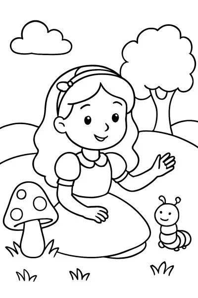 Alice no País das Maravilhas para colorir 05