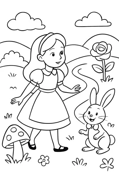 Alice no País das Maravilhas para colorir 06