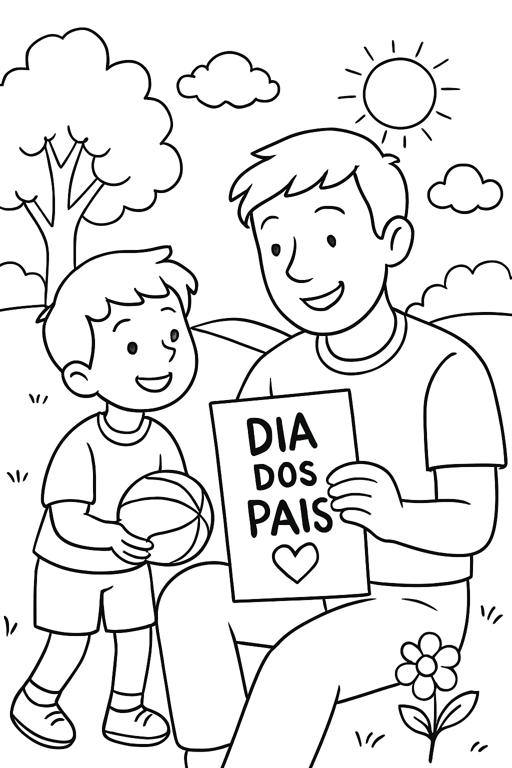 Cartão Dia dos Pais para colorir 11