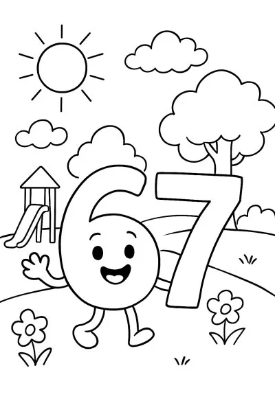 67 (Six Seven) para colorir 03