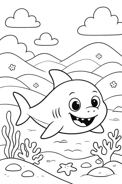 Baby Shark para colorir 06