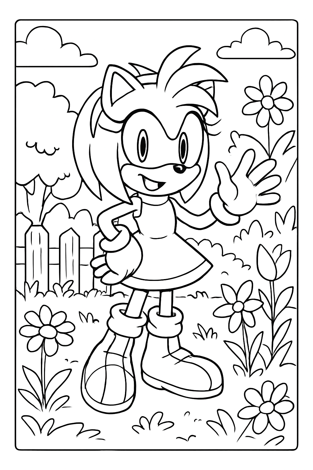Amy Rose para colorir 12