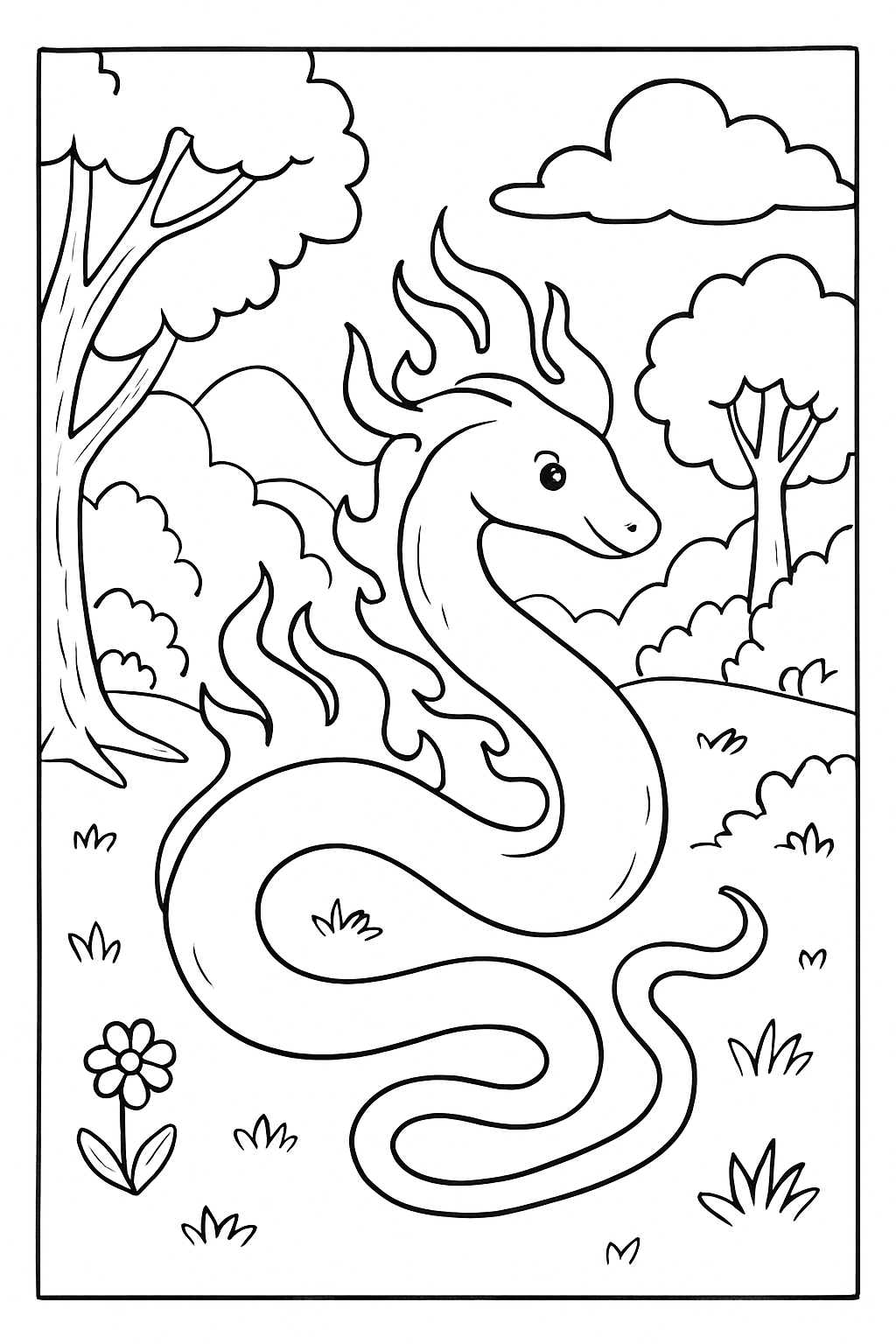 Boitatá para colorir 02