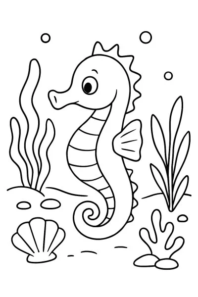 Cavalo-Marinho para colorir 04