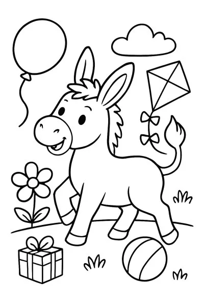 Burro para colorir 07