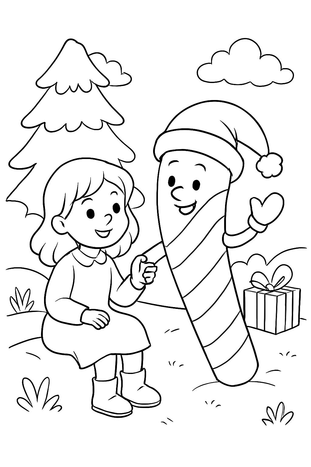 Bengala de Natal para colorir 05