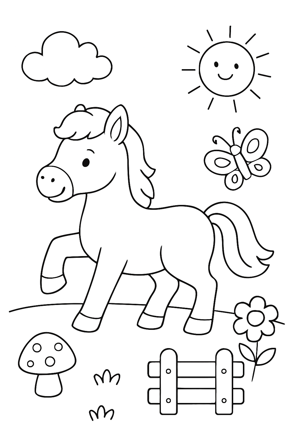 Cavalos para colorir 07