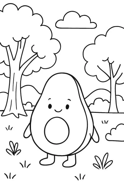 Abacate para colorir 02