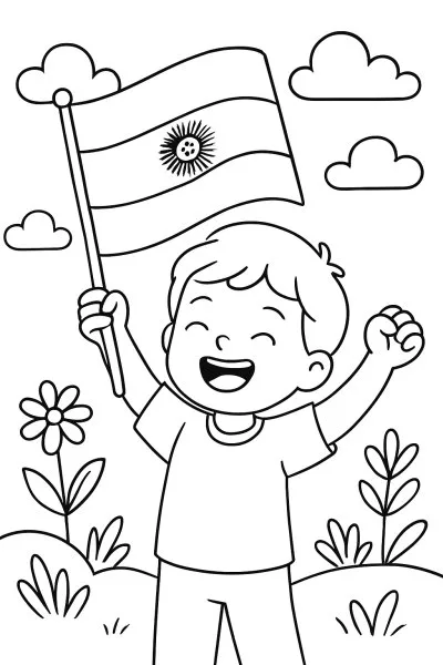 Bandeira da Argentina para colorir 09