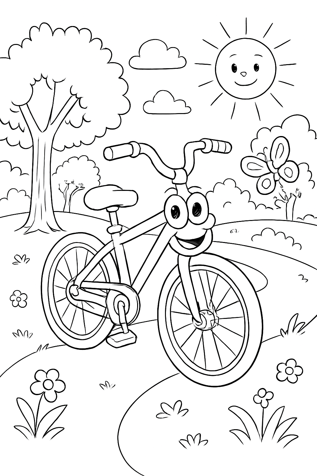 Bicicleta para colorir 03