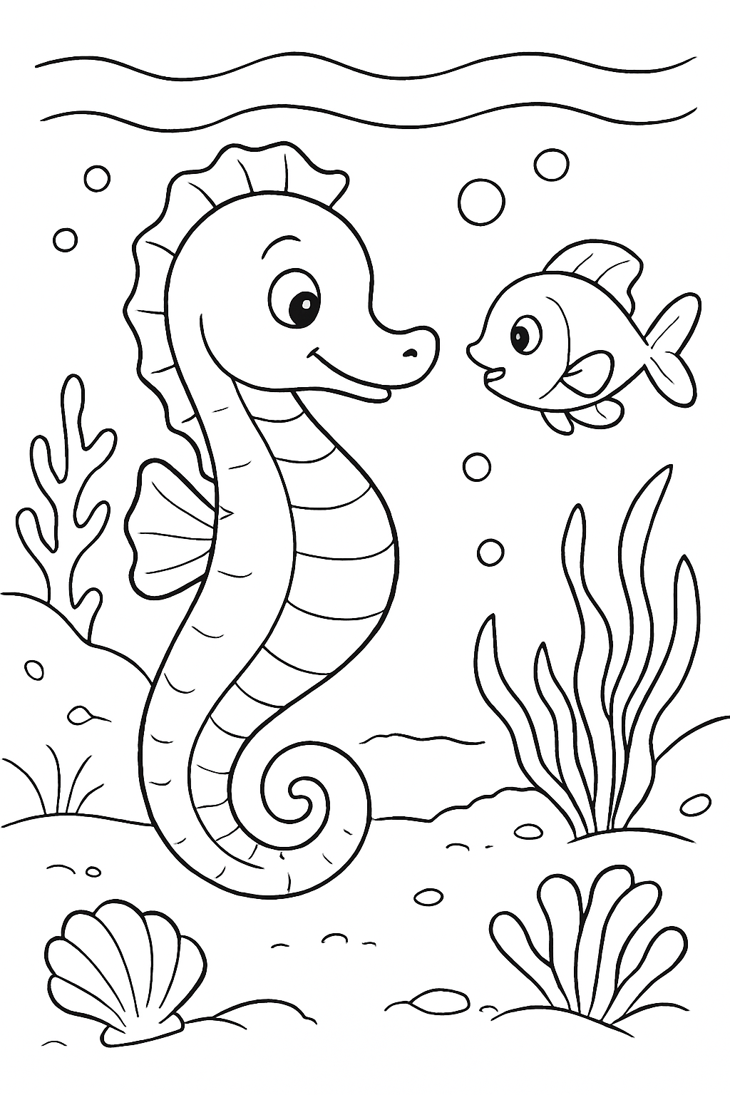 Cavalo-Marinho para colorir 05