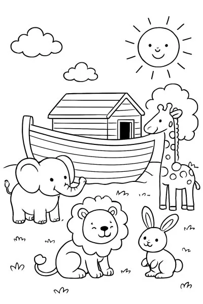 Arca de Noé para colorir 14