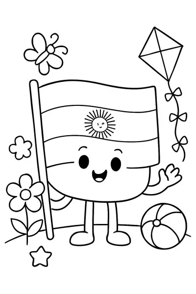 Bandeira da Argentina para colorir 07