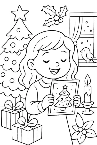 Cartão de Natal para colorir 09