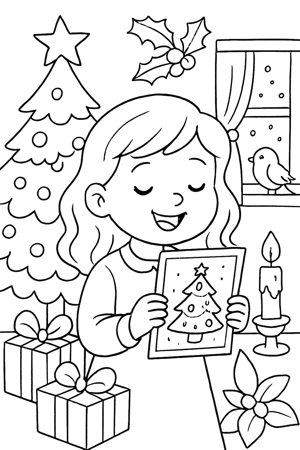 Cartão de Natal para colorir 09