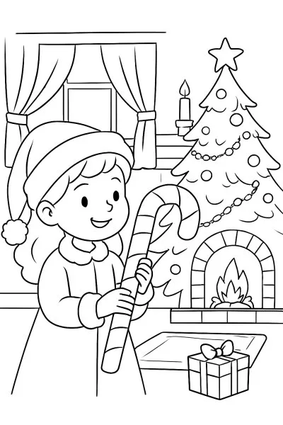 Bengala de Natal para colorir 15
