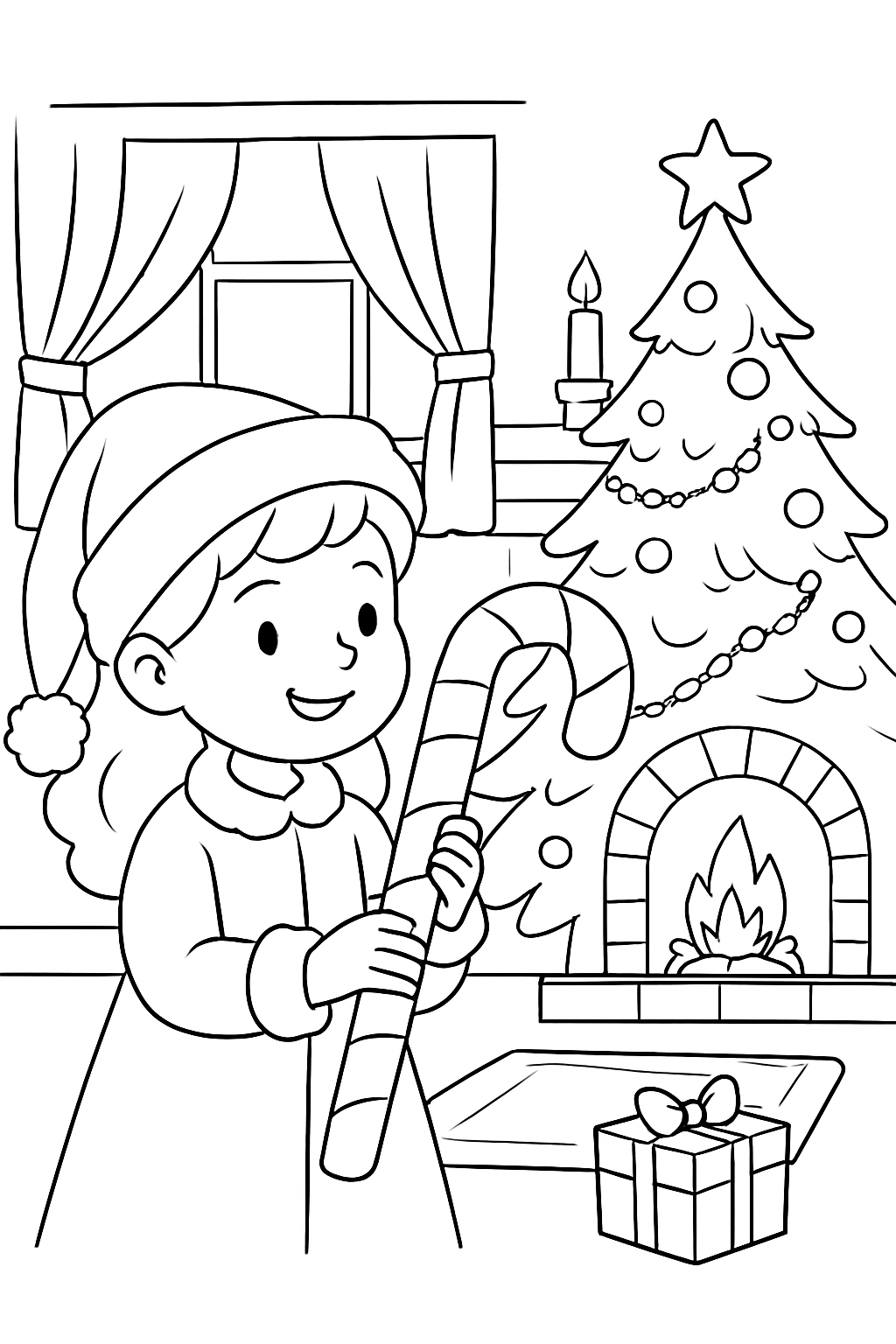 Bengala de Natal para colorir 15