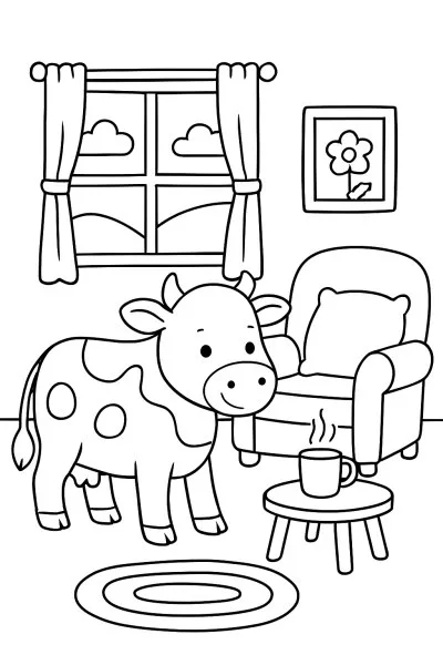 Boi para colorir 04