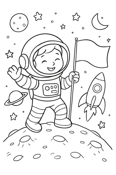 Astronautas para colorir 09