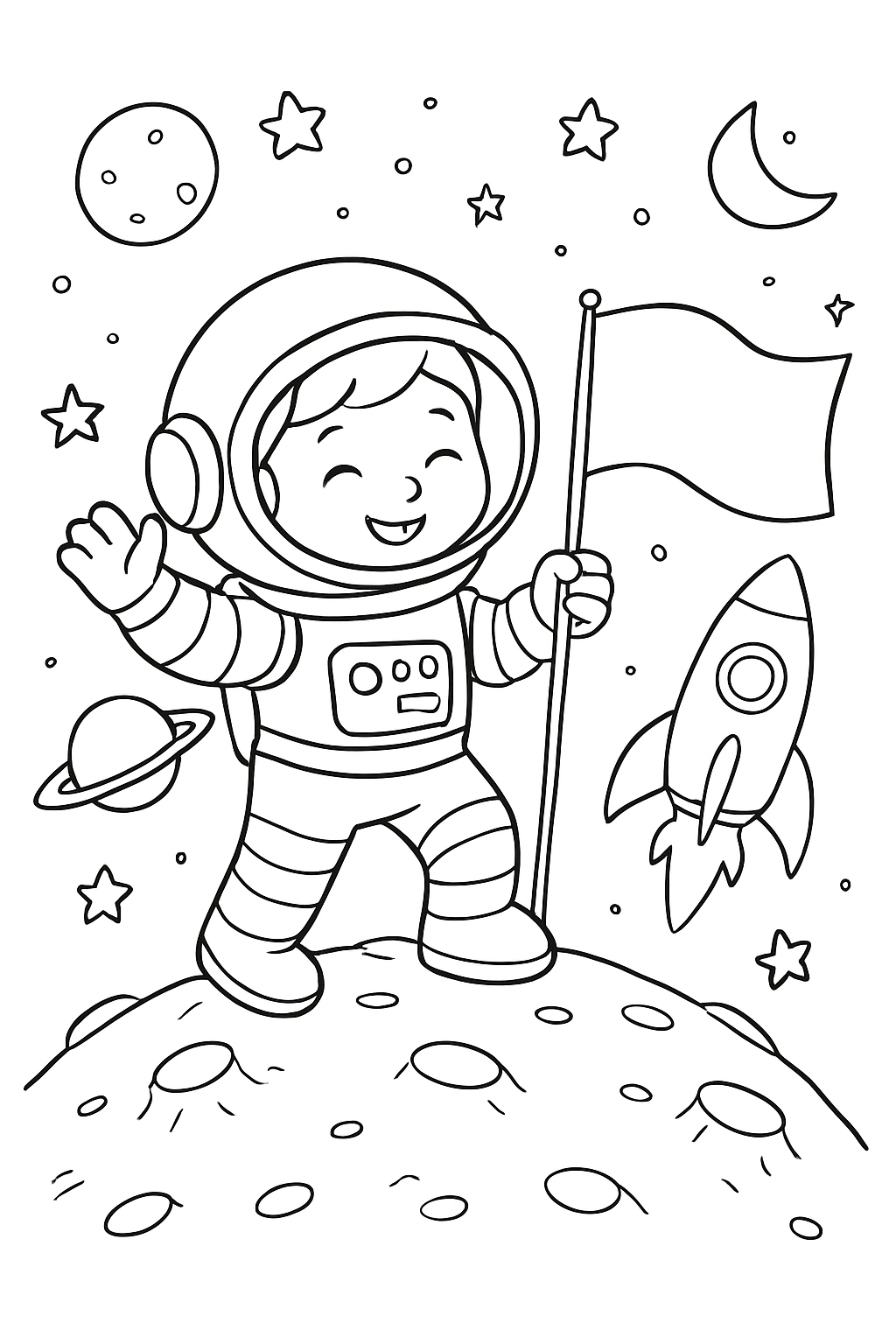 Astronautas para colorir 09