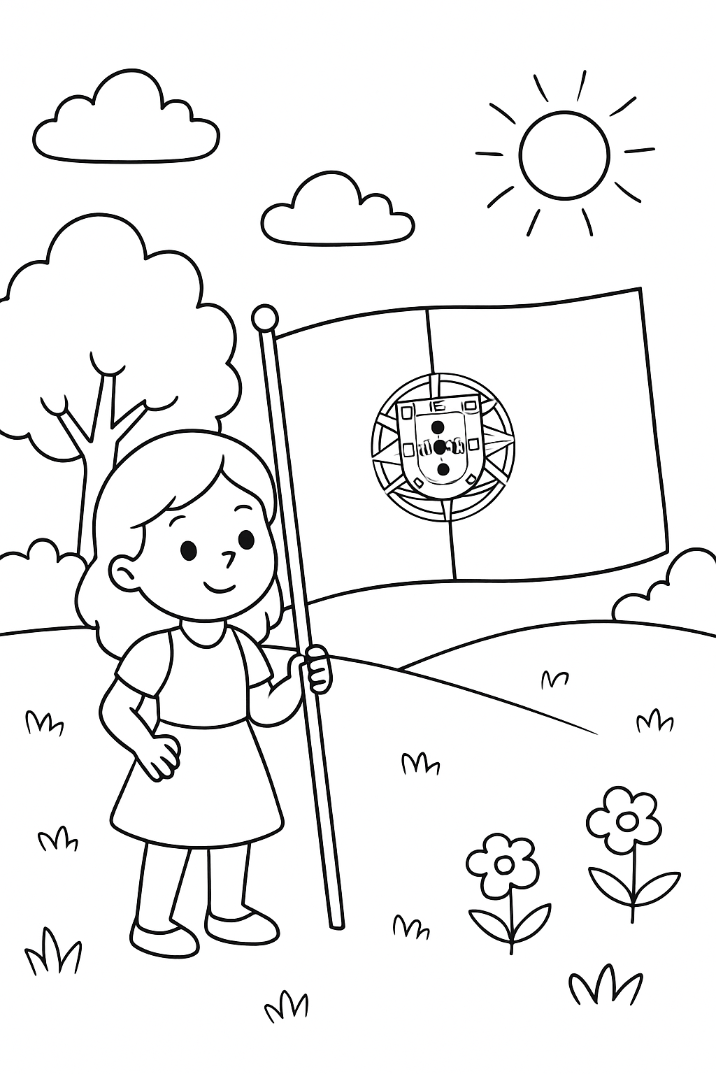 Bandeira de Portugal para colorir 08