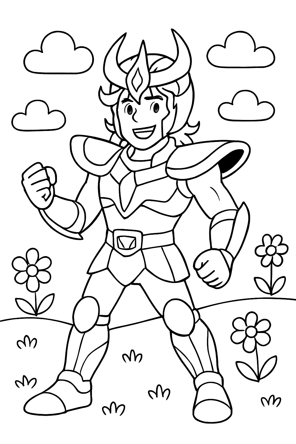 Cavaleiros do Zodíaco para colorir 01