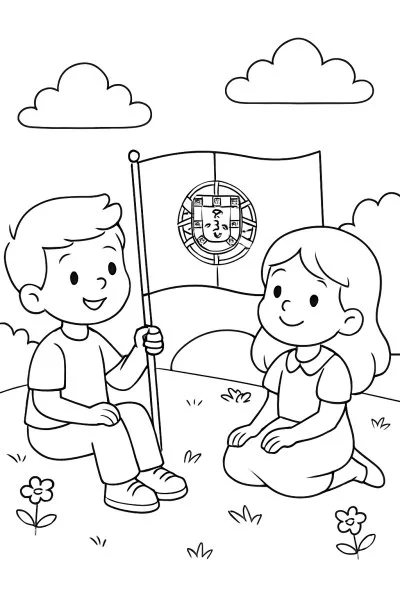 Bandeira de Portugal para colorir 05