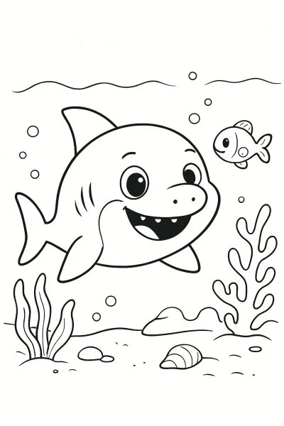 Baby Shark para colorir 11