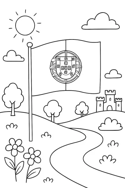 Bandeira de Portugal para colorir 10