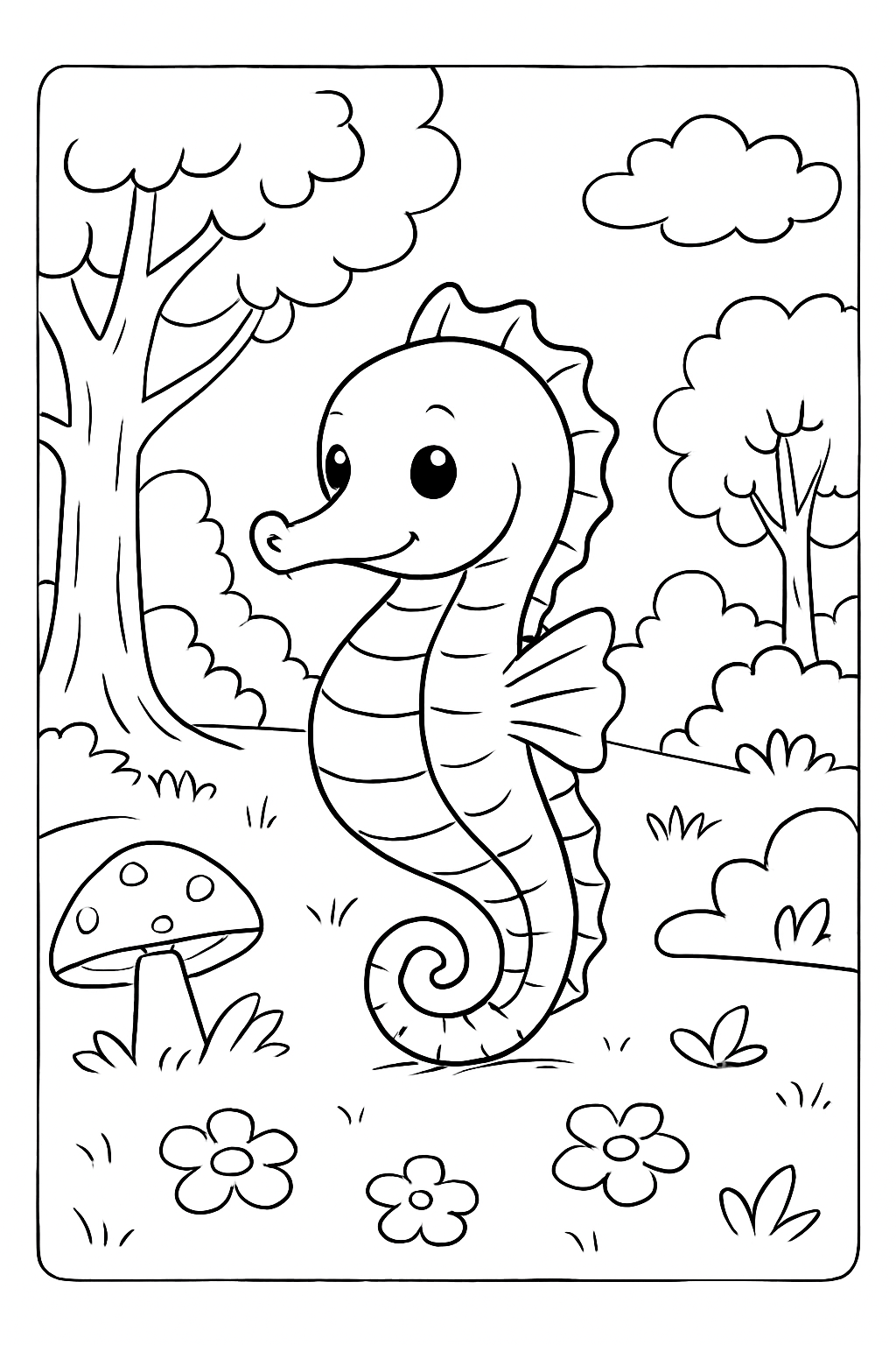Cavalo-Marinho para colorir 02