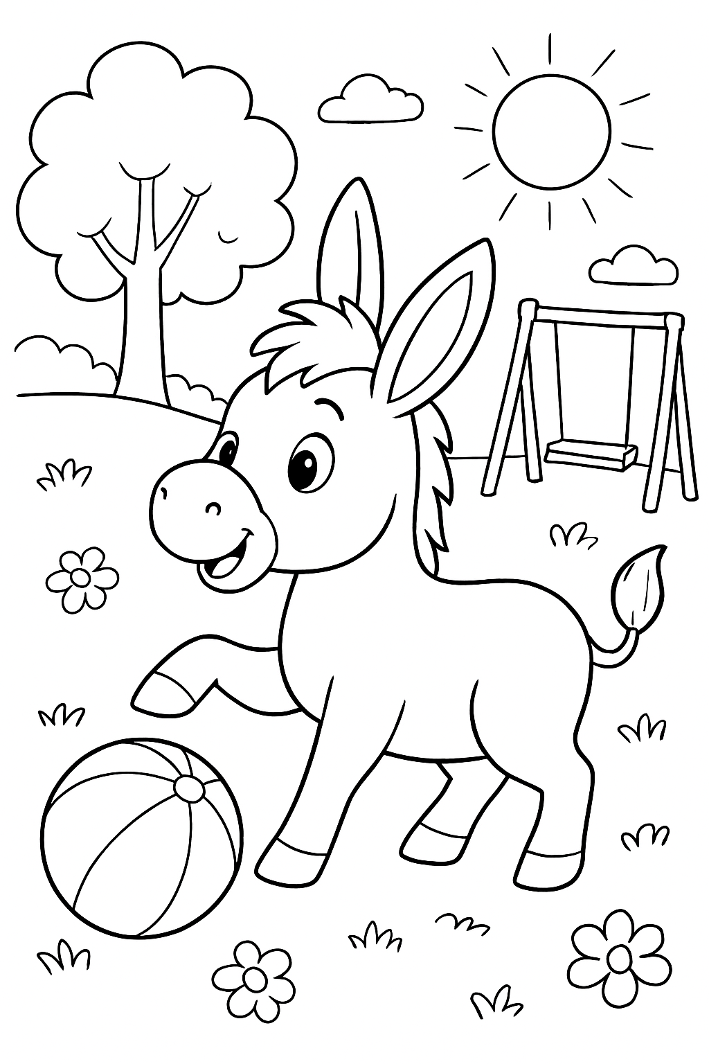 Burro para colorir 03