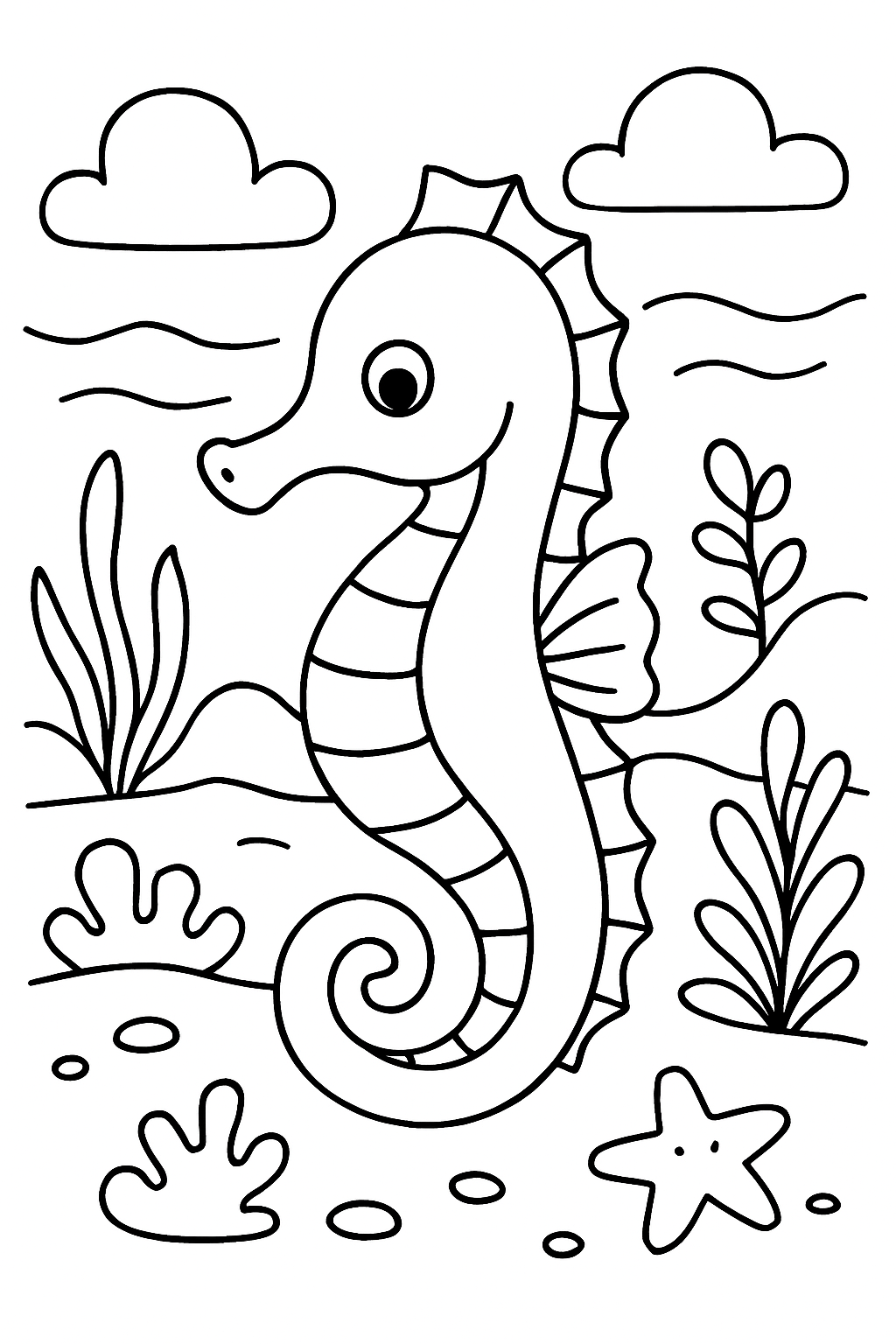 Cavalo-Marinho para colorir 10
