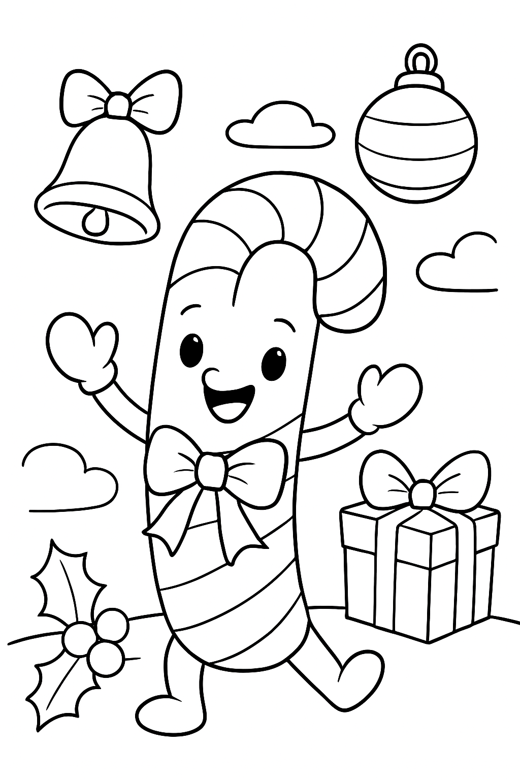 Bengala de Natal para colorir 07