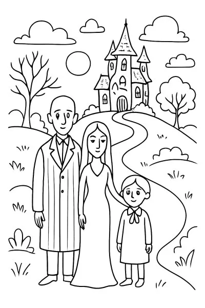 A Família Addams para colorir 10