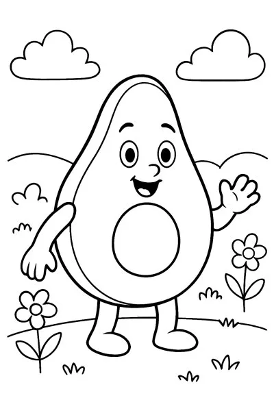 Abacate para colorir 01