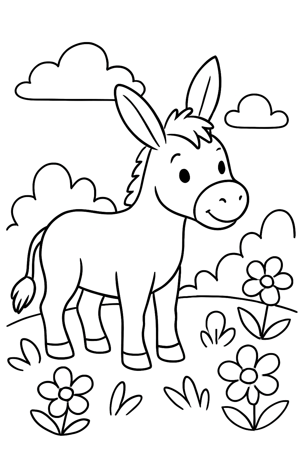 Burro para colorir 01